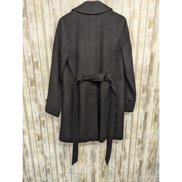 Brooks Brothers 346 Women's Wool Cashmere Belted Black Pea Coat Pockets Size 8 - Picture 6 of 15